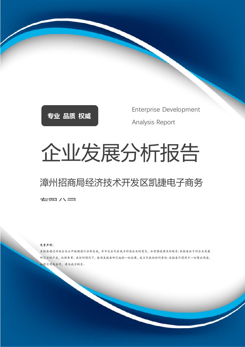 漳州招商局經(jīng)濟(jì)技術(shù)開發(fā)區(qū)凱捷電子商務(wù)企業(yè)發(fā)展與技術(shù)開發(fā)分析報(bào)告